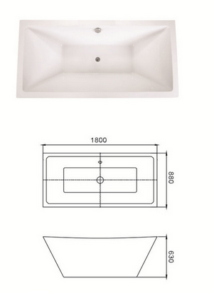 Nahtlose tragbare Badewanne f&uuml;r Erwachsene f&uuml;r den Innenbereich, unregelm&auml;&szlig;ige Trapezform
