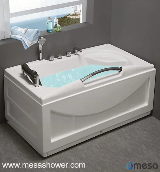 Classic Rectangular Whirlpool Massage Bath Tub With Hand Holder