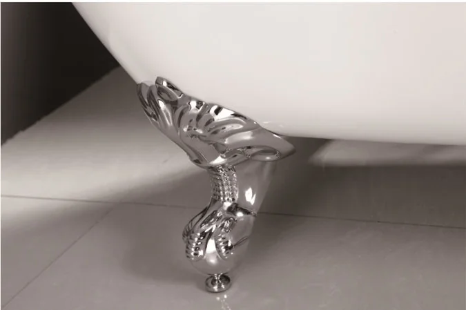 Romantic luxury Double-Ended Slipper Bath Tub With Chrome Clawfoot