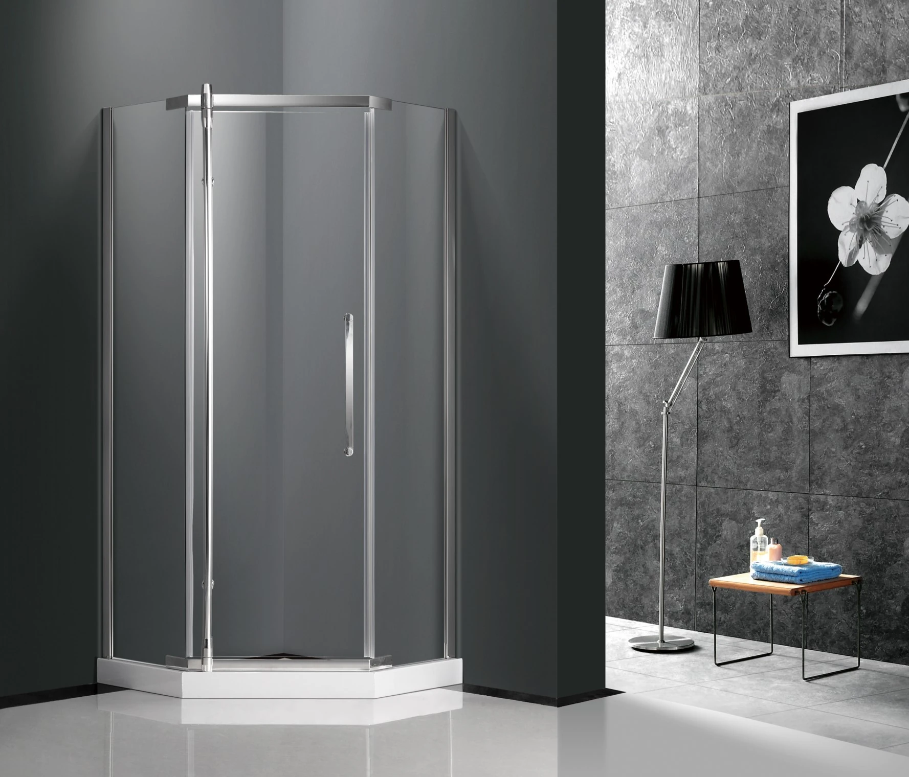 A-802 Less Framed Diamond Simple Design Stainless Steel Pivot Shower Enclosure For Sale_副本.jpg
