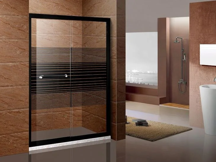 Glass sliding shower door para sa wet room