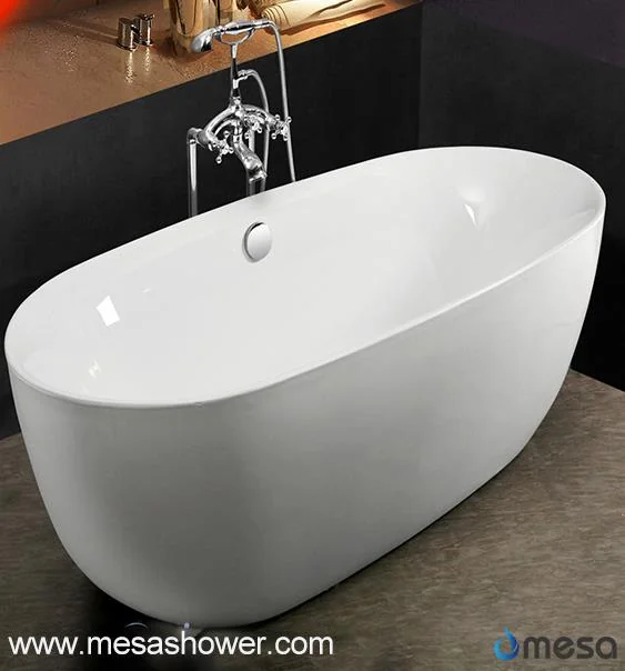Bồn ng&acirc;m acrylic h&igrave;nh oval đặt độc lập mới ra mắt, thiết kế hiện đại v&agrave; tối giản
