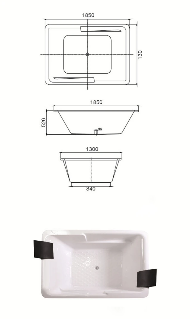 product-1-1 (2) MEC3056- Extra Large Center Drain Acrylic Rectangle Shape Drop-in Soaking Hot Tub.jpg