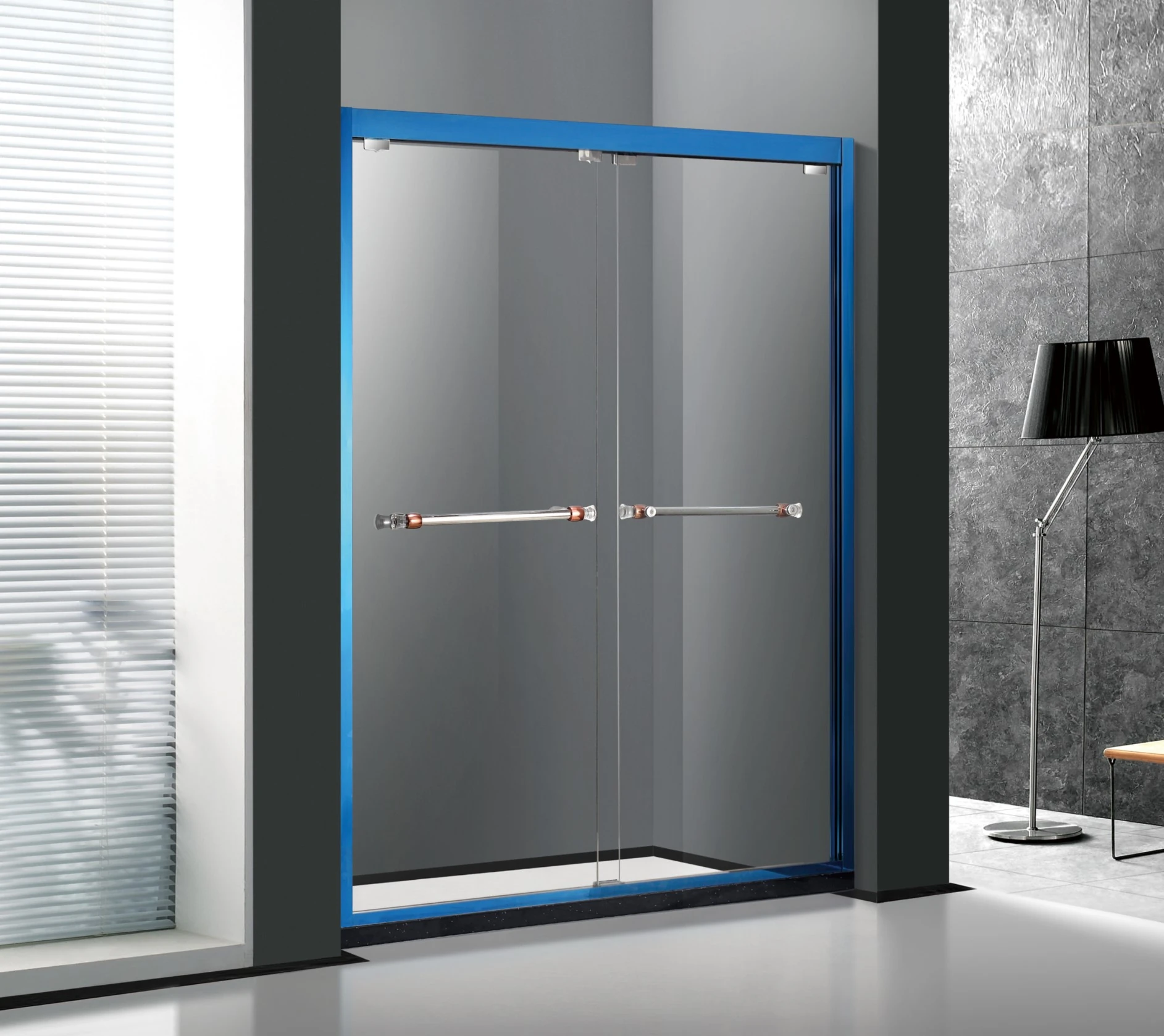 BXG-87-BL Mysterious Blue Luxury Framed Hot Sale Sliding Shower Door For Fast Delivery_副本.jpg