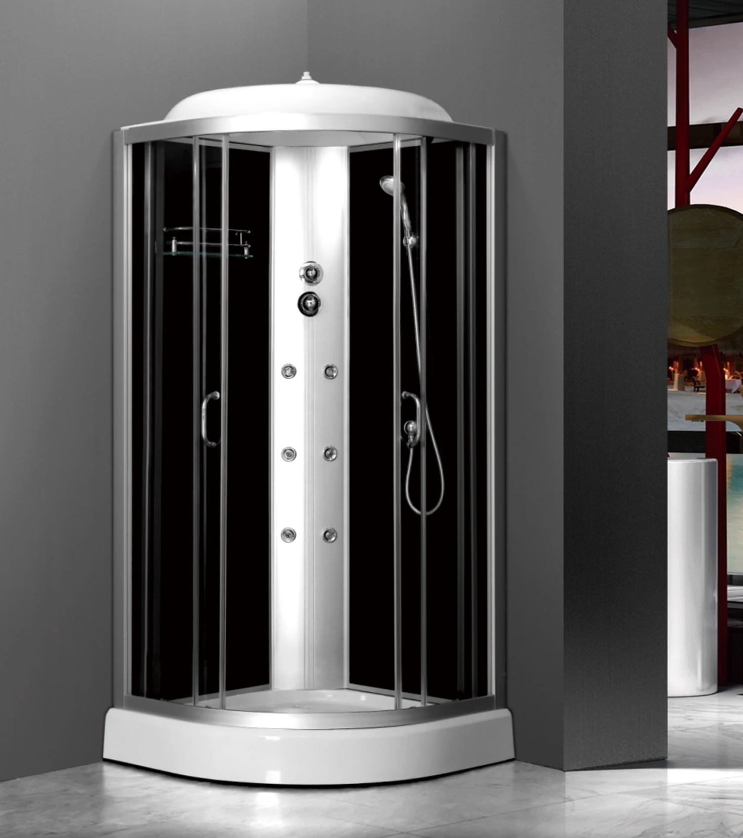 L-516-CS-Black Tempered Glass Shower Enclosure With Sliding Door_副本.jpg