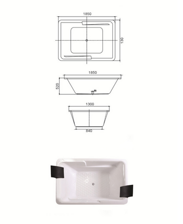 Extra Large Center Drain Acrylic Rectangle Shape Drop-in Soaking Hot Tub Extra Large Center Drain Acrylic Rectangle Shape Drop-in Soaking Hot Tub