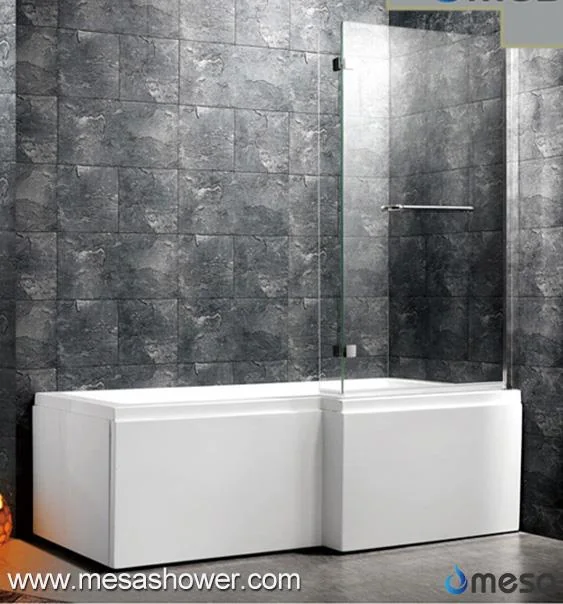 L Shaped Hot Sale Clear Glass Frameless Bathtub Bath Tub Screen