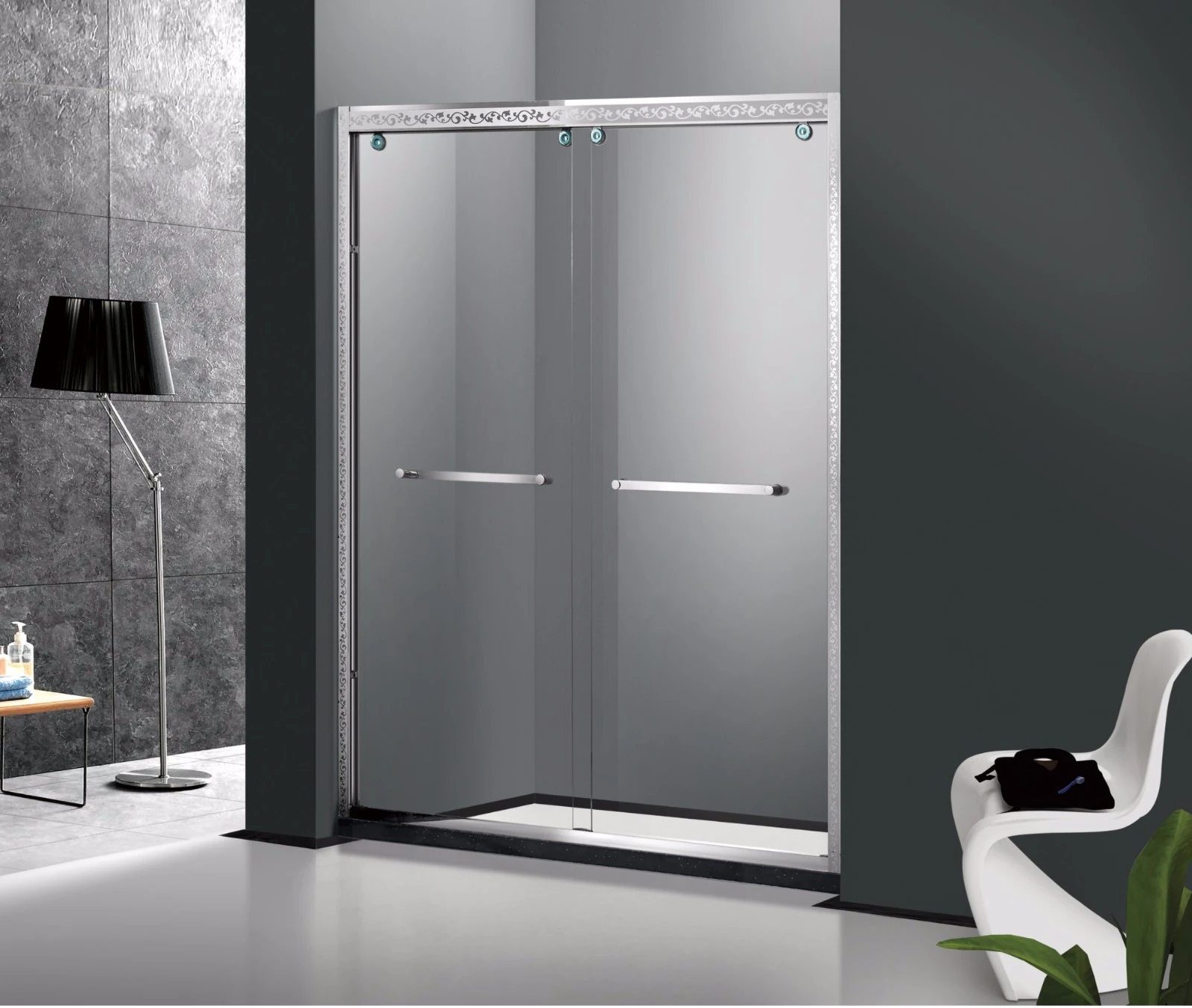 BXG-86-YH Framed Classic Design Roller Bathroom Stainless Steel Shower Enclosure_副本.jpg