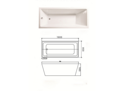 Bồn tắm h&igrave;nh chữ nhật đặt độc lập, thiết kế hiện đại được ưa chuộng