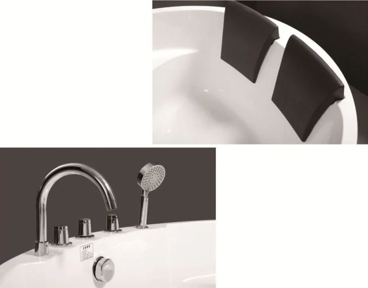 Gro&szlig;e runde wei&szlig;e Acryl-Einbauwanne zum Baden f&uuml;r zwei Personen