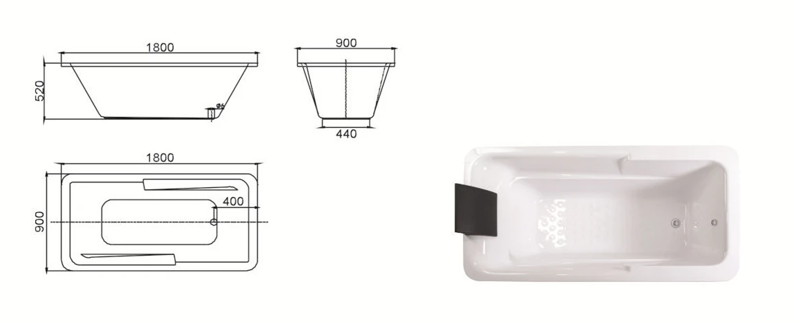 product-746-305 (2) MEC3055-Simple Design White Acrylic Rectangle Shape Drop-in Soaking Hot Tub.jpg