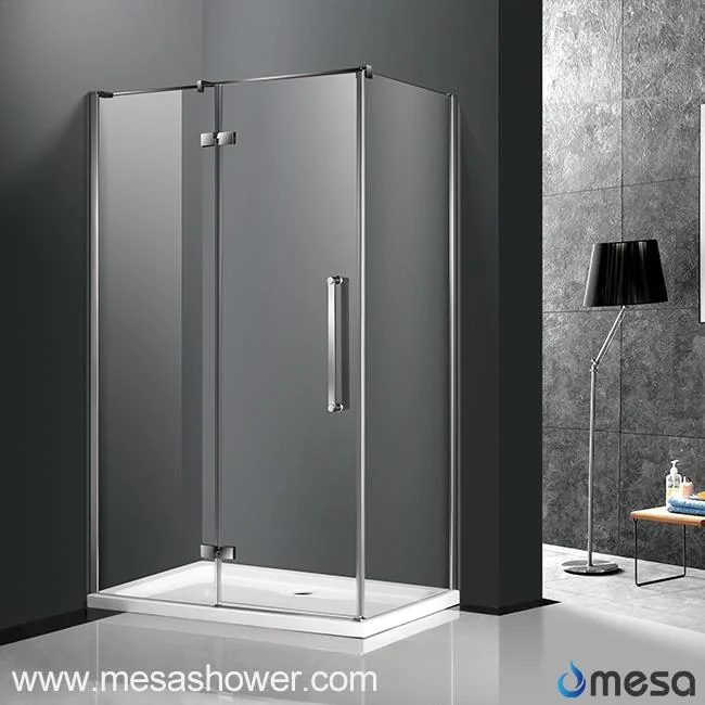 Corner Design Rectangle Shape Frameless Shower Enclosure with Hinged Door