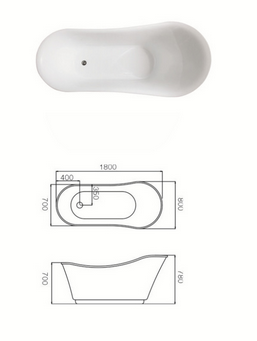 Bathtub na acrylic solid surface na hugis-itlog na di-regular at nakatayo nang mag-isa