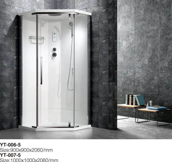 YT-006-5-Corner Diamond Shape Shower Cabin Room with Hinge Glass Door.jpg