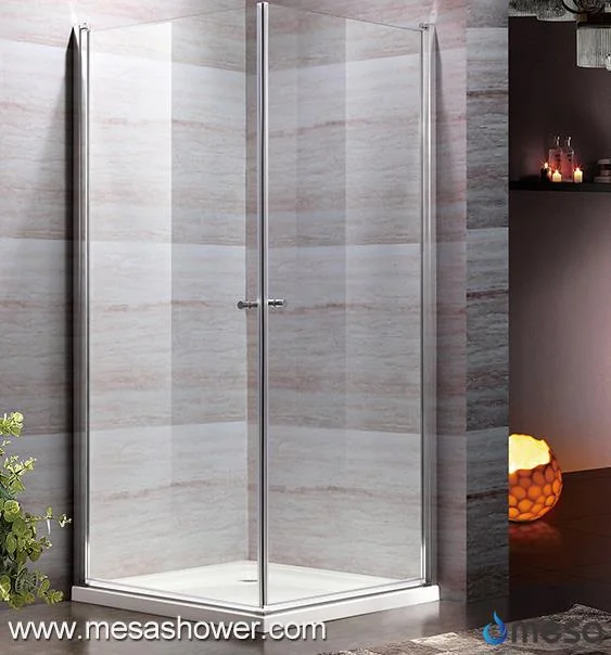 Corner Square Clear Glass Frameless Hot Sale Swing Pivot Shower Enclosure
