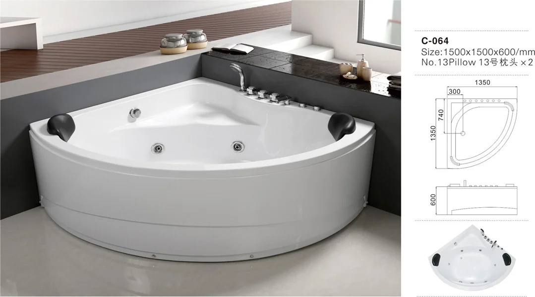 （1）MEC064-- Charming Two Person Bath Sector Whirlpool Massage Tub.jpg