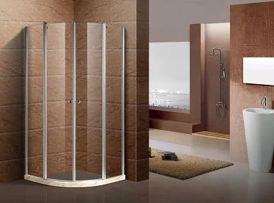 Fábrica de puertas de ducha de vidrio sin marco con apertura pivotante Fábrica de puertas de ducha de vidrio sin marco con apertura pivotante