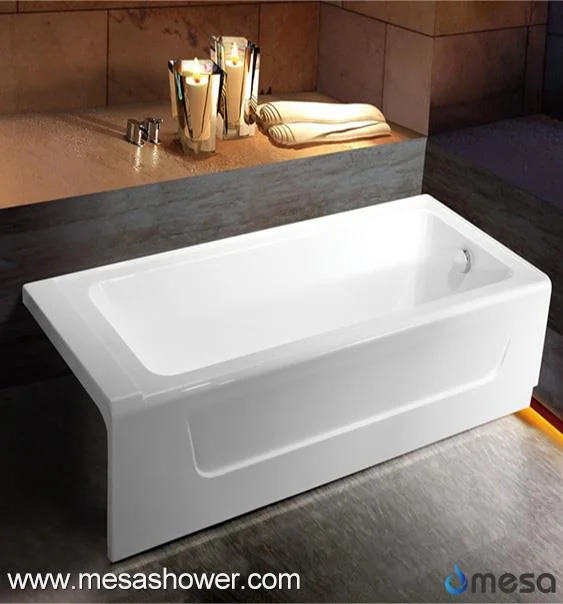 New Arrival Alcove Apron Solid Surface Acrylic Bathtub