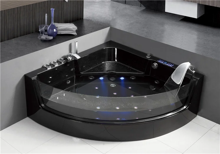product-1-1 C3130-B 2017 Simple Design Black Acrylic Hot Whirlpool Jetted Massage Bathroom Bathtub-1_副本.jpg