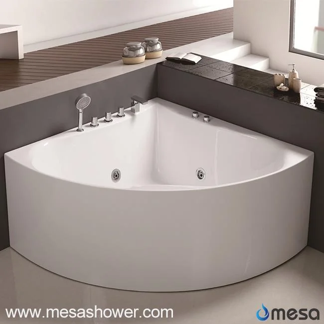 Baignoire baln&eacute;o en acrylique lisse, d&rsquo;angle en quart de cercle, au design moderne et &eacute;pur&eacute;, tr&egrave;s demand&eacute;e et &agrave; petit prix