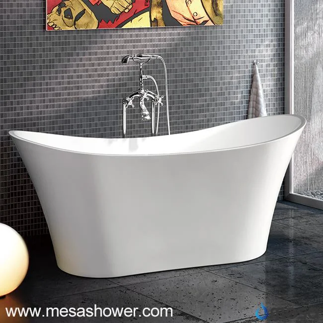 Simple Classical Double End Slipped Freestanding Soaking Hot Tub