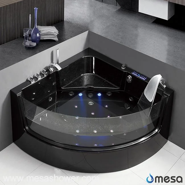 2017 Simple Design Black Acrylic Hot Whirlpool Jetted Massage Bathroom Bathtub