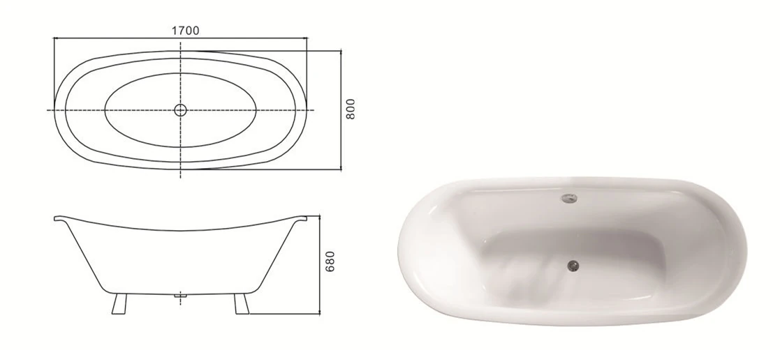 (1) MEC3138-Romantic luxury Double-Ended Slipper Bath Tub With Chrome Clawfoot.jpg