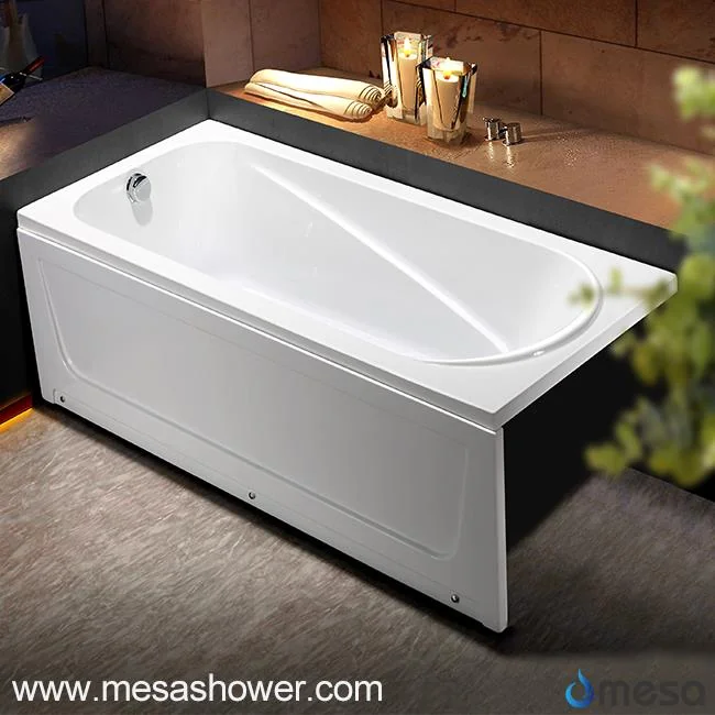 New Simple Corner Rectangular Bathroom Bathtub with Oval interior and one Skirt