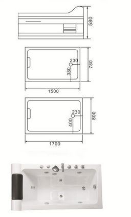 ABS Luxury Glass Big Whirlpool Jetted Massage Bathroom Tub with Cheap Price for Sale ABS Luxury Glass Big Whirlpool Jetted Massage Bathroom Tub with Cheap Price for Sale