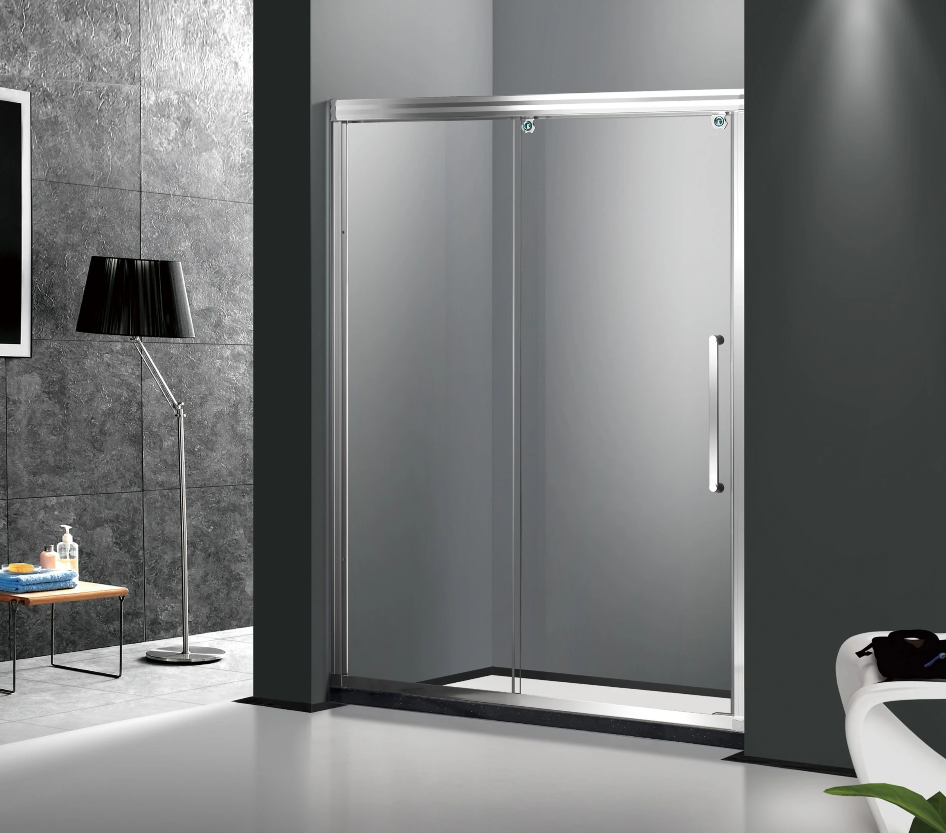 PF-90 Luxury Special Rollers Transparent Glass Sliding Shower Door_副本.jpg