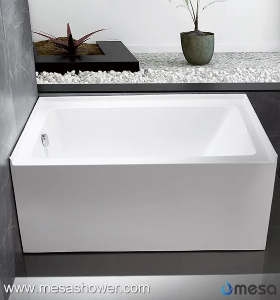 Simple Alcove Back To Wall Bath Tub Made Of Acrylic Material