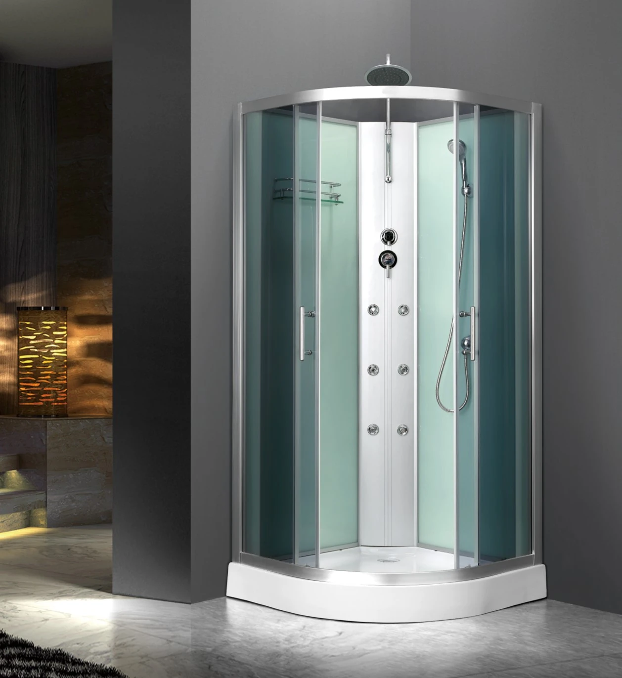 L-501-CES-White Corner Shower Stall With BackMassage_副本.jpg