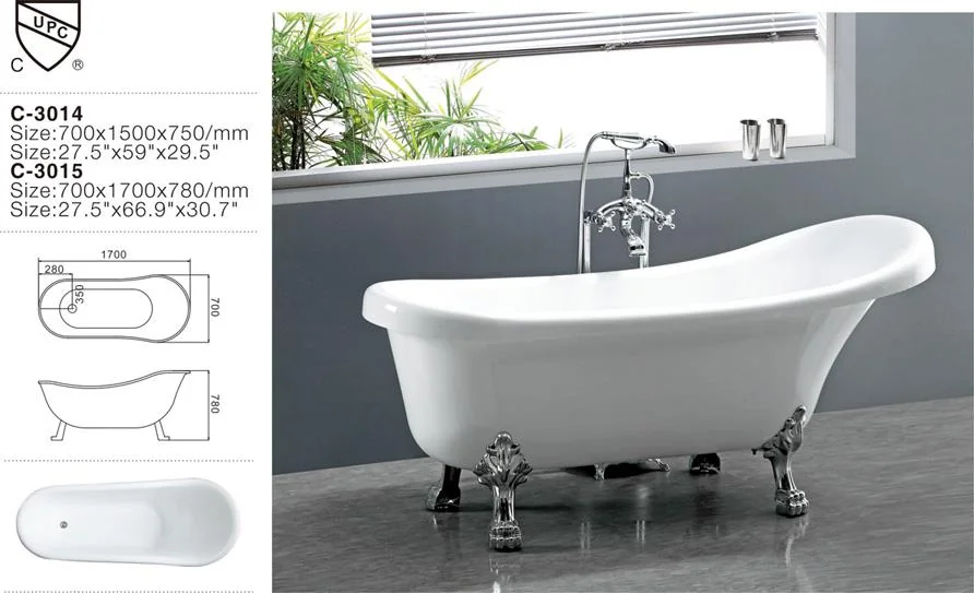 C-3014--Oval Claw-Foot Slipper Acrylic Bathtub, White, 67.jpg