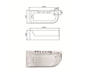 Corner Jetted Whirlpool Massage Acrylic Glass Modern Simple Design Bathtub Tub with Cheap Price Corner Jetted Whirlpool Massage Acrylic Glass Modern Simple Design Bathtub Tub with Cheap Price