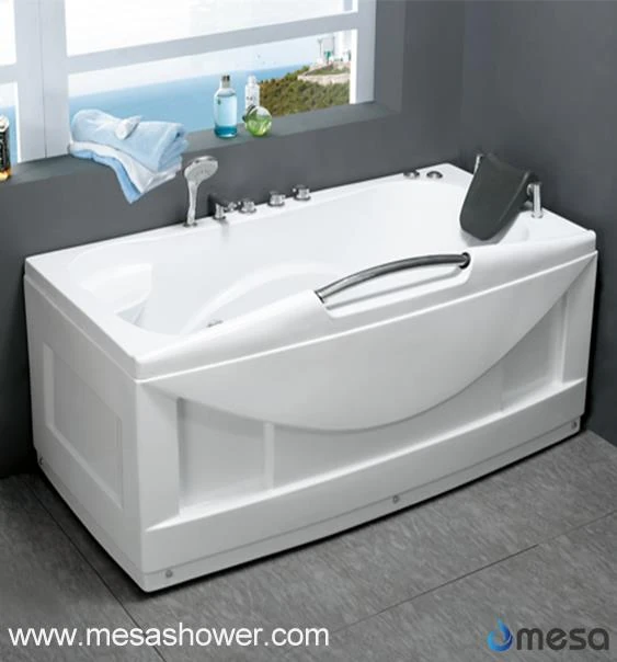 Deep Rectangular Whirlpool Massage Hot Tub With Hand Holder