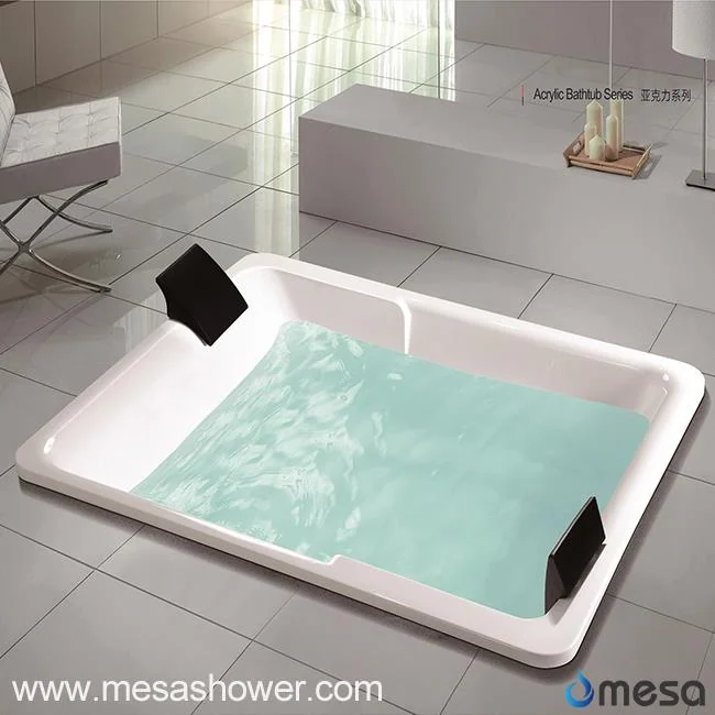 Extra Large Center Drain Acrylic Rectangle Shape Drop-in Soaking Hot Tub