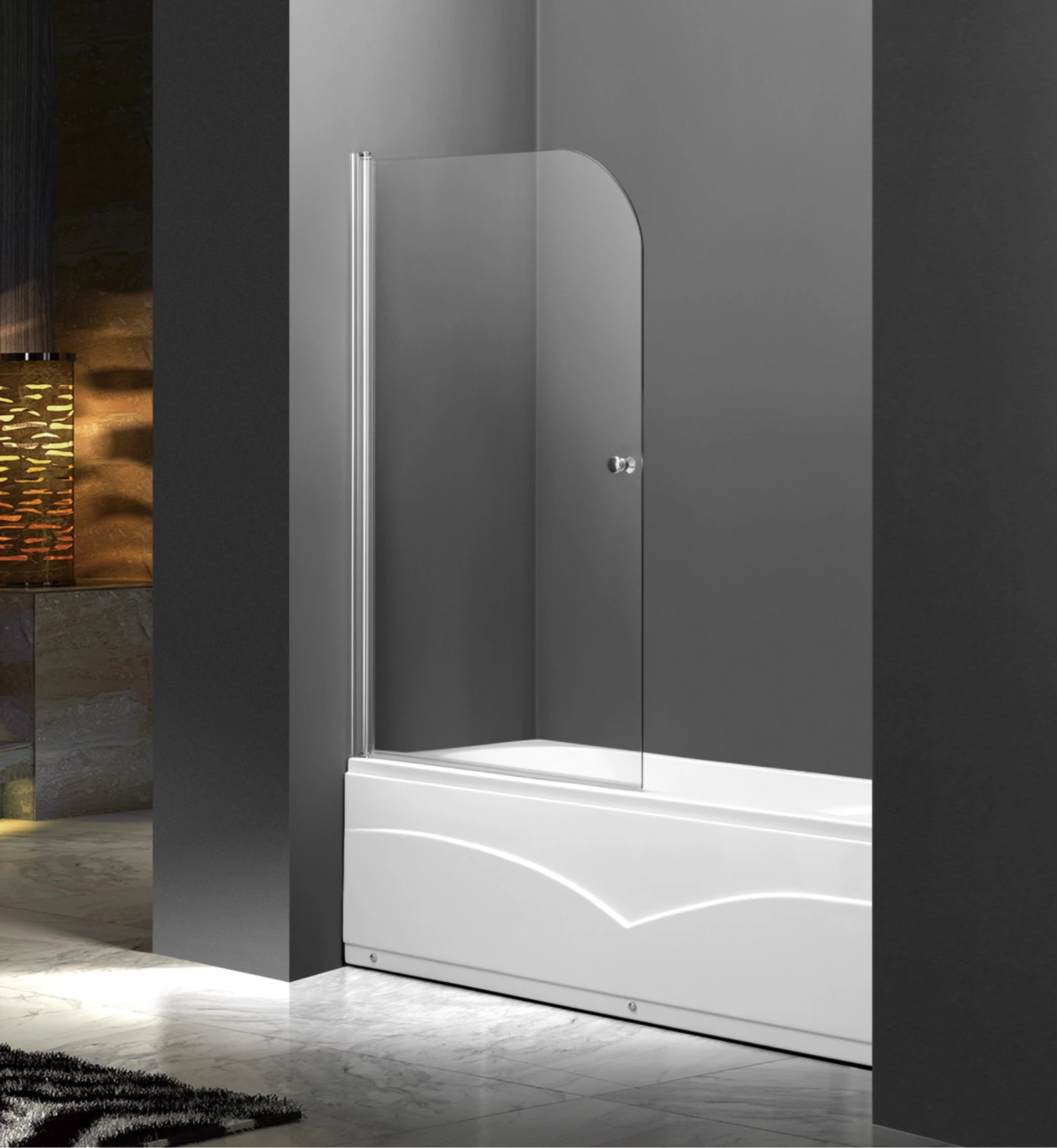 PF-04 New Simple Design Pivot Clear Glass Frameless Bathtub Bath Tub Screen_副本.jpg