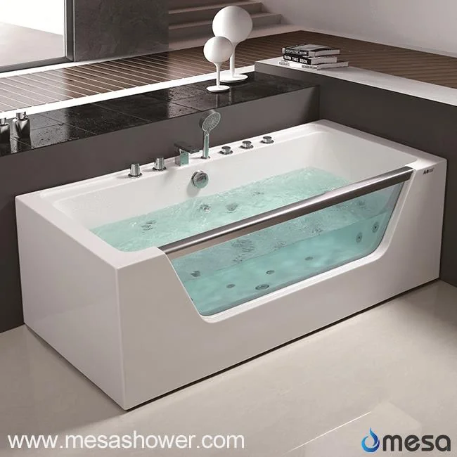 Design Simple Style Cheap Price Jetted Whirlpool Corner Acrylic Glass Bathroom Tub for Sale