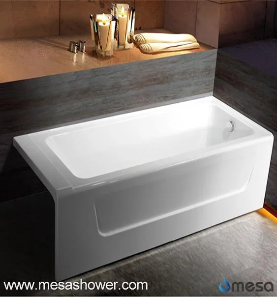 New Arrival Deep Alcove Apron Solid Surface Acrylic Soaking Tub