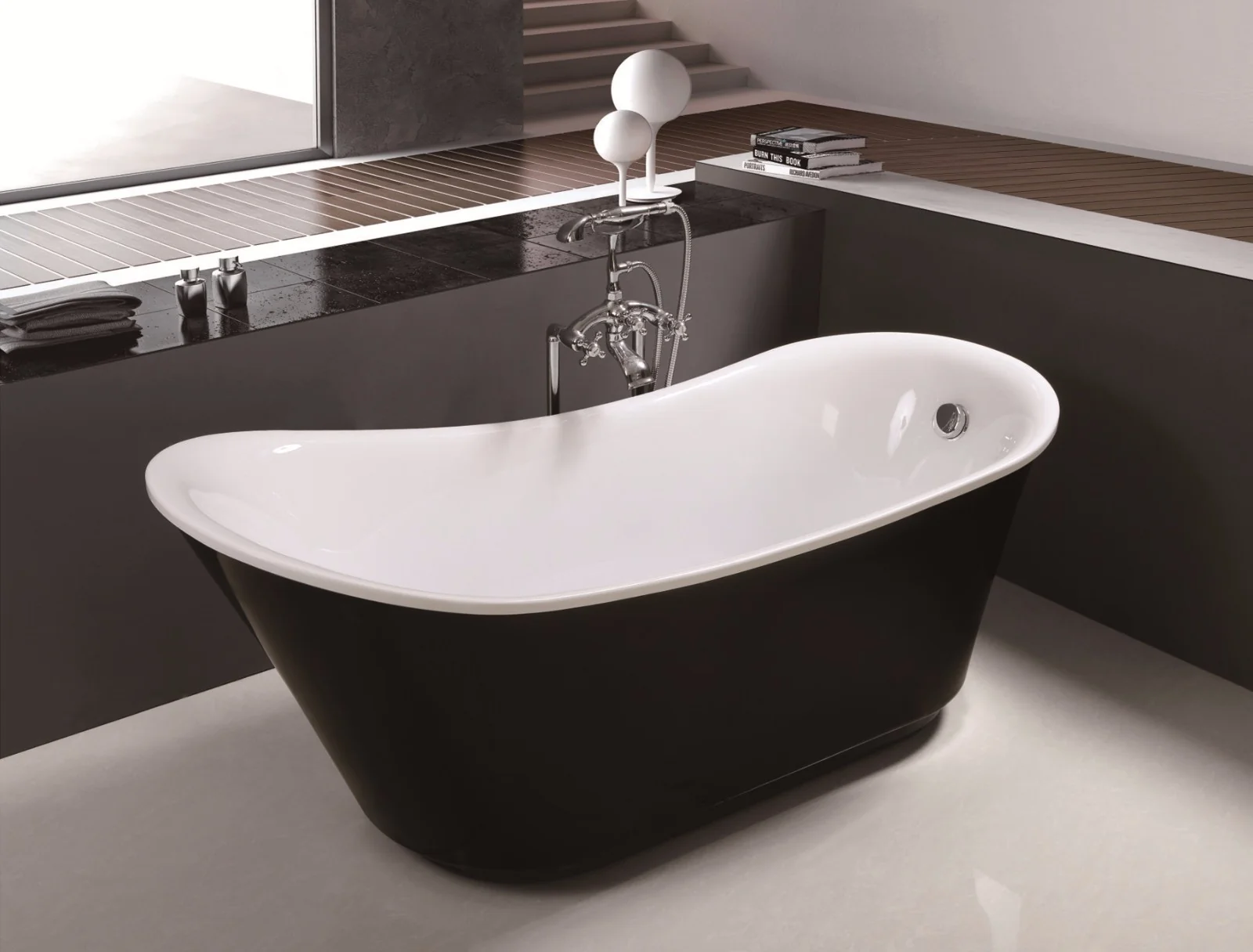 (1) MEC3003-A-- Bathtub na solid surface acrylic na itim, hugis-itlog na hindi regular, malayang nakapuwesto para sa pagbababad.jpg