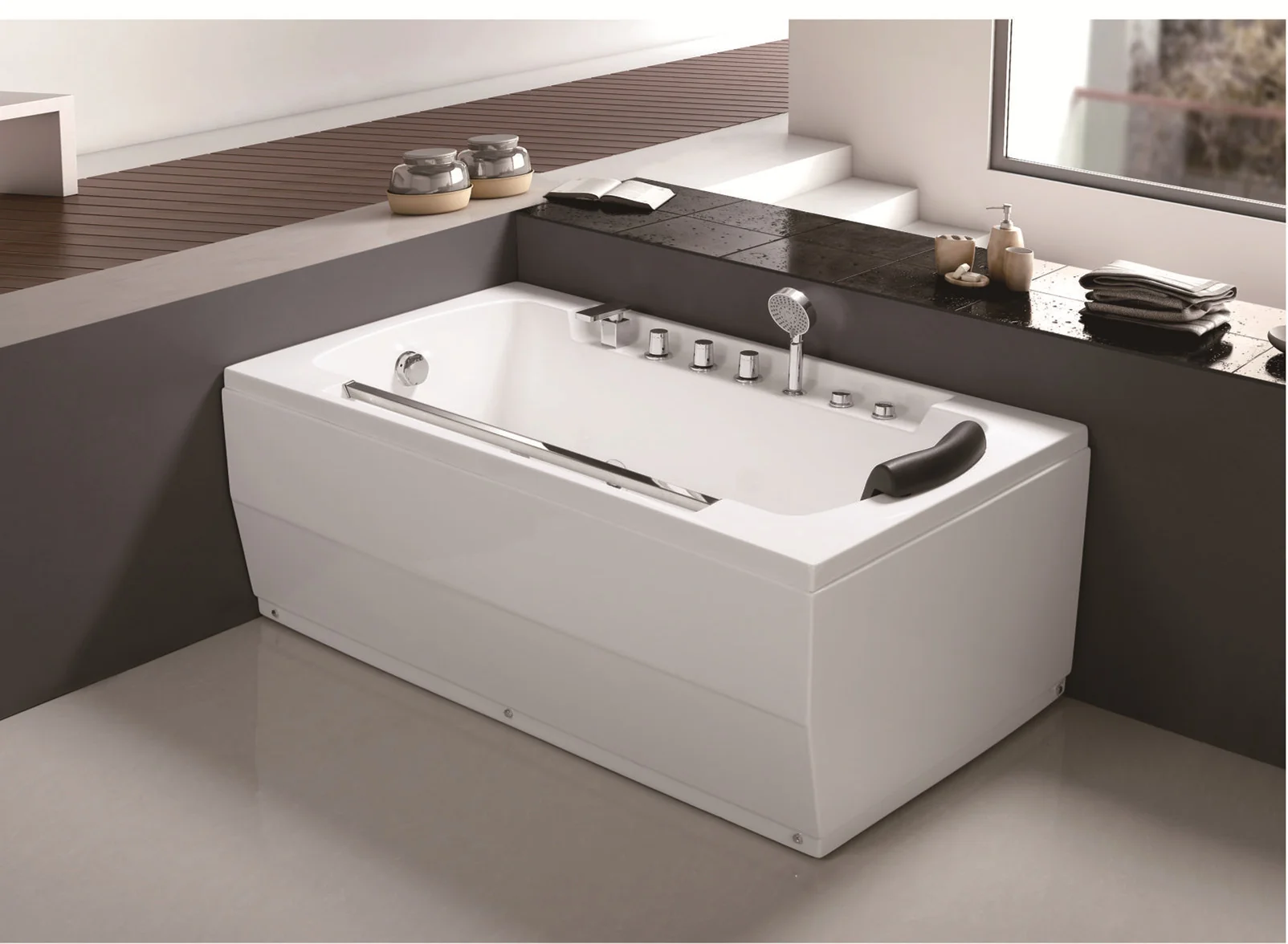 product-746-547 C-406-C-3062(R) Simple Design Corner Sector Acrylic Bathroom Hot Sale Tub for Cheap Price.jpg