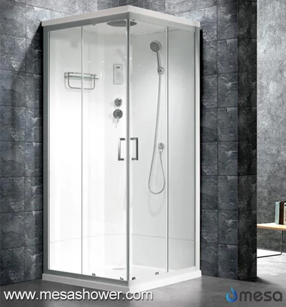 Corner Opening Sliding Shower Cabin Room With Lower Tray
