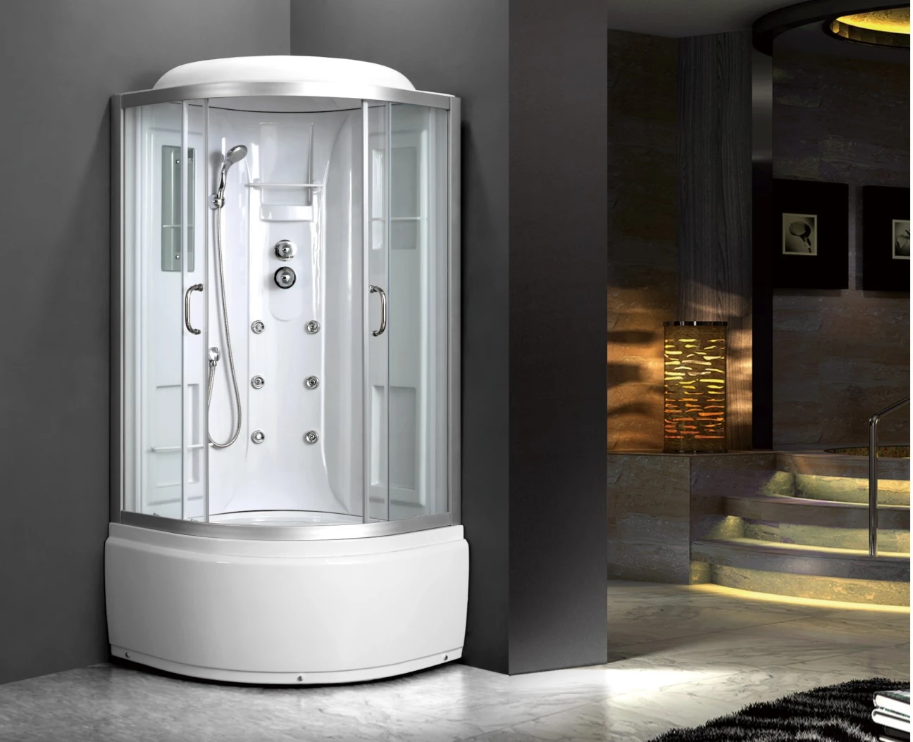 L-516-AD-White Acrylic and Tempered Glass Shower Stall With Tub_副本.jpg