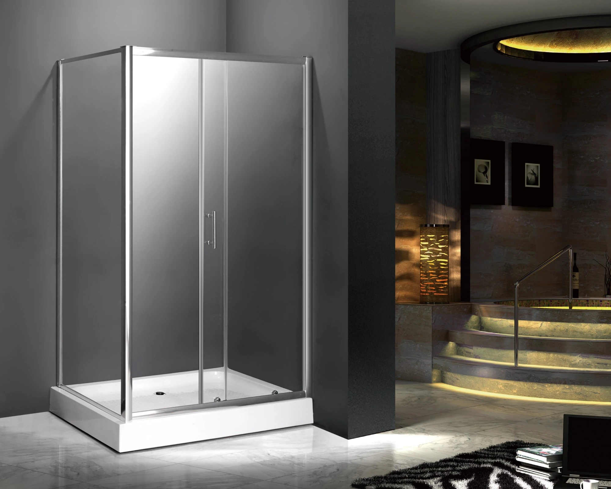A-306-C Framed Simple Cheap Corner Rectangular Sliding Shower Door_副本.jpg