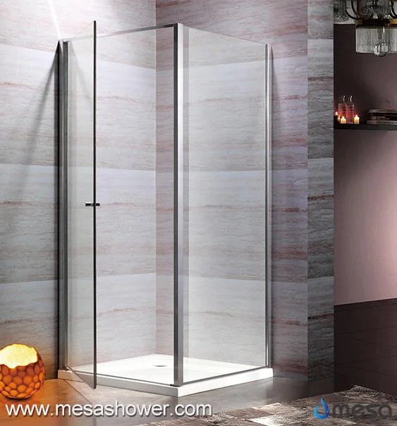 Square Corner Pivot Hot Sale Clear Glass Shower Door