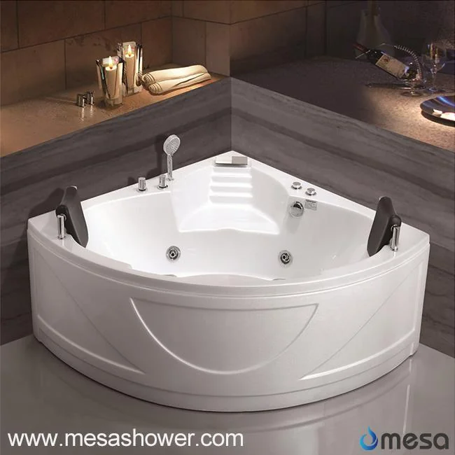 2017 New Corner Standing Alone Acrylic Whirlpool Hydro Massage Indoor Hot Tub With Seat