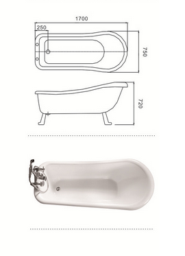 Classical Charming Red European Freestanding Clawfoot Soaking Bath Tub