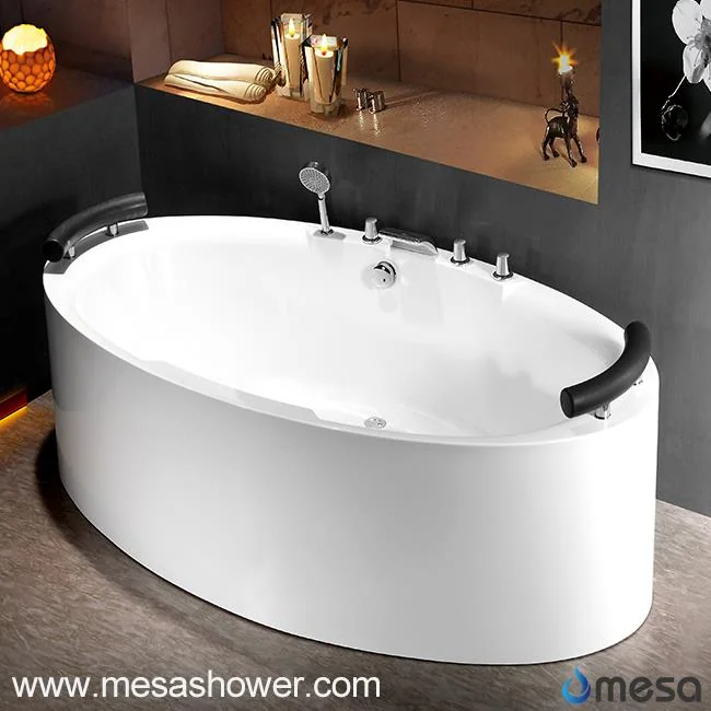 Simple Style Acrylic Fiberglass Oval Stand Alone Whirlpool Bathroom Bathtub for Sale with Cheap Price