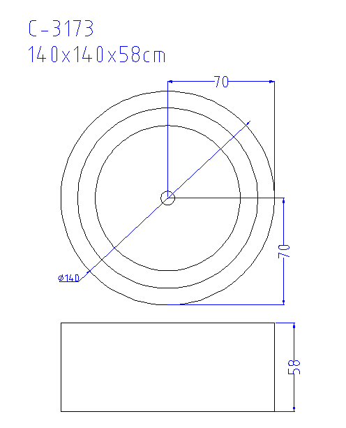 (2) MEC-3173 — baignoire îlot ronde en acrylique avec évacuation centrale pour une ou deux personnes.png