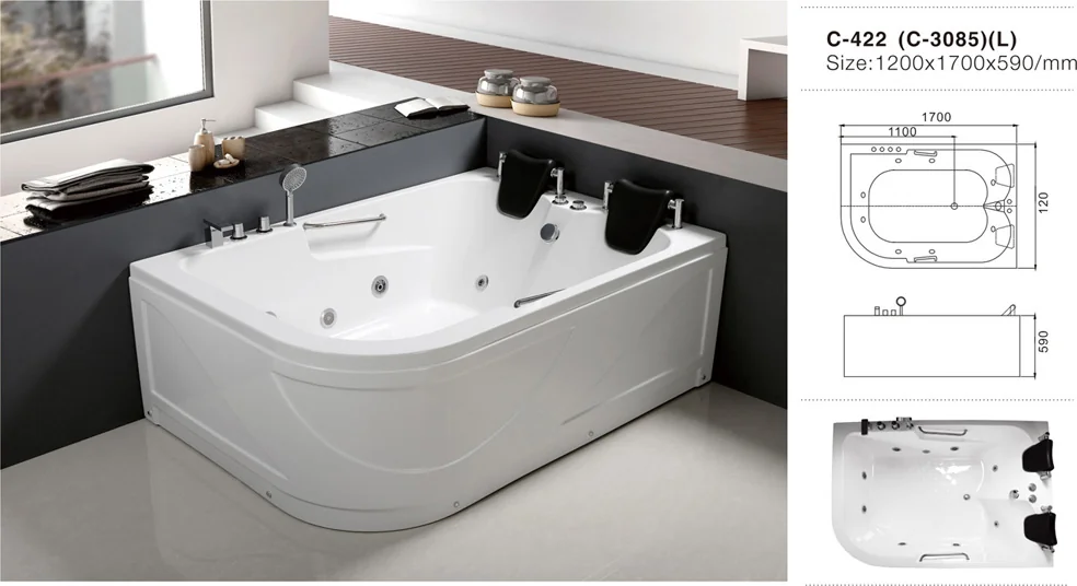 product-746-406 C3085(L) 2017 Modern Style Bathroom Acrylic Whirlpool Oval Cheap Price Bathtub for Sale -1.jpg
